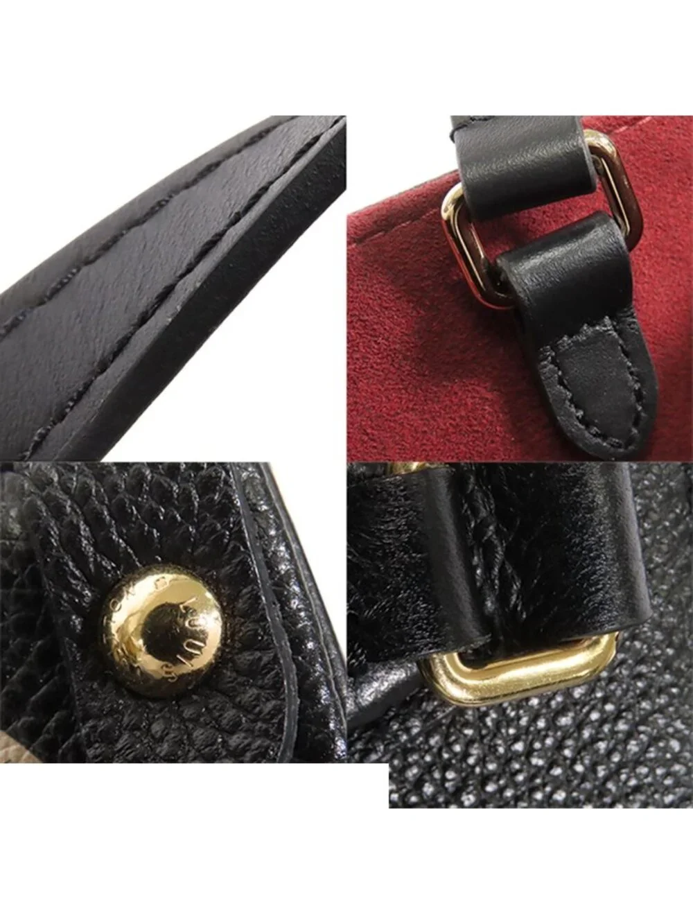 Louis Vuitton On The Go MM Black Beige Monogram Empreinte 2-Way Shoulder Bag